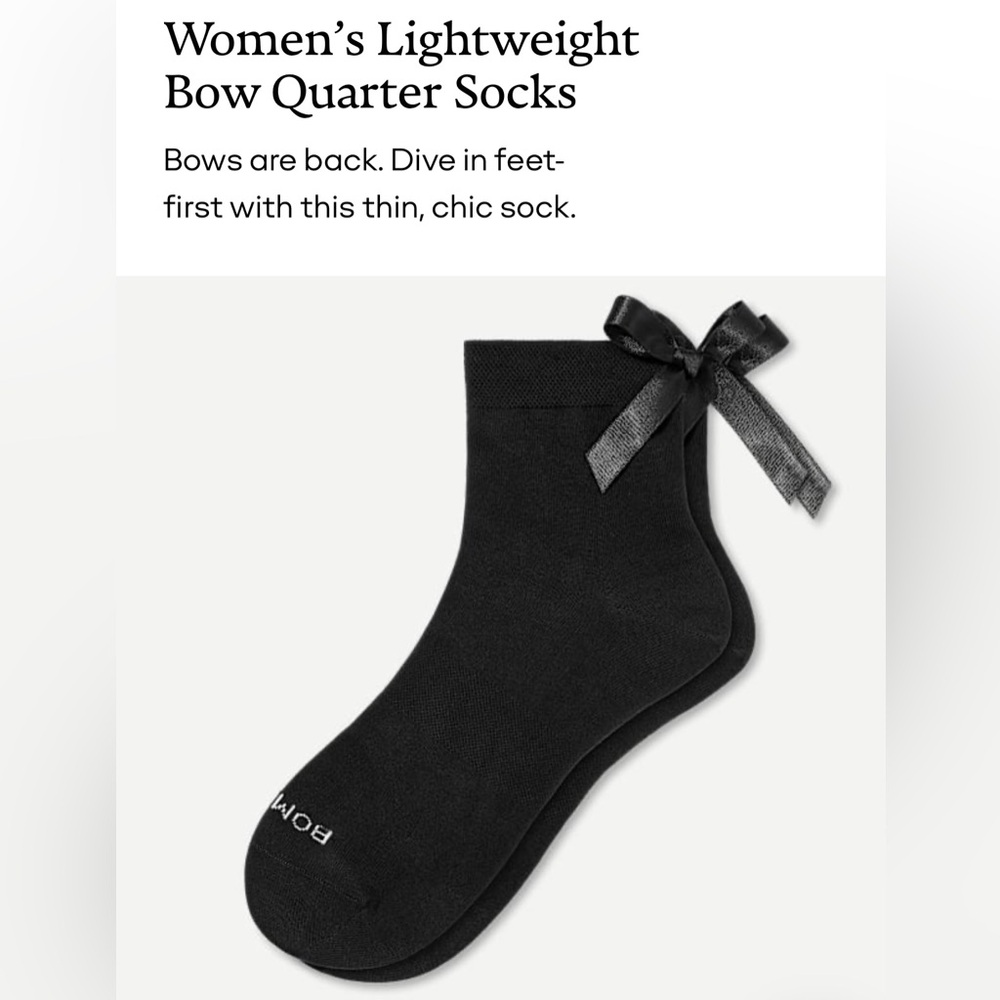 Women’s size small Bombas brand bow socks - New with tags!